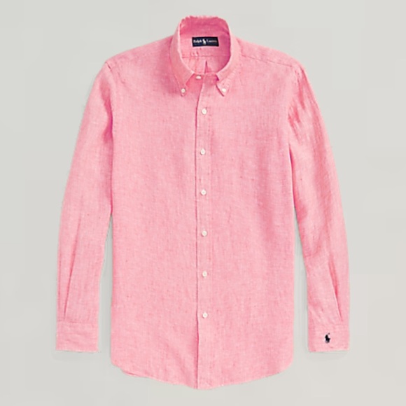 Ralph Lauren Custom Fit Linen Chambray Shirt - Picture 10 of 16